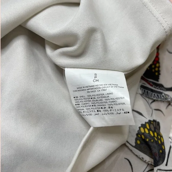 Old Navy Womens Skirt Small S Short White Black Bird Lined Elastic Waist - Picture 7 of 8